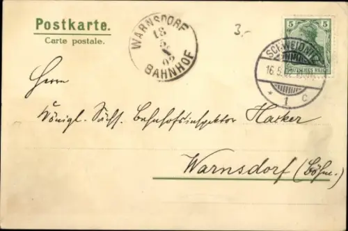 Künstler Ak Mailick, Frohe Pfingsten, Storchennest