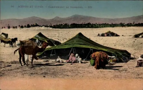 CPA Scenes et Types, Campement de Nomades