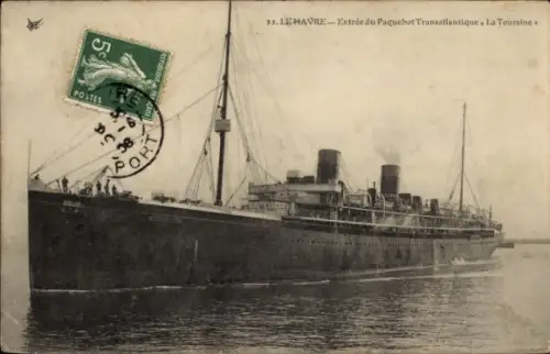 Ak Passagierschiff La Touraine, CGT