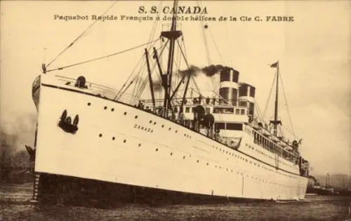 Ak Dampfer SS Canada, Paquebot Rapide Français, Fabre Line