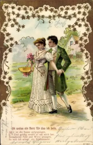 Ak Liebespaar, Ich weiss ein Herz für das ich bete