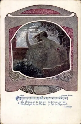 Lied Ak Frauenbildnis, Blumen