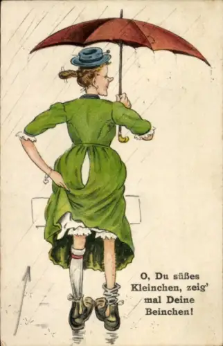 Litho O, Du süßes Kleinchen, zeig' mal Deine Beinchen, Humor