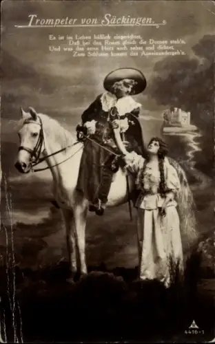 Ak Trompeter von Säckingen, Frau mit langem Haar