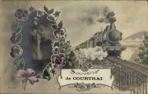 Ak Kortrijk Courtrai Westflandern, Eisenbahn