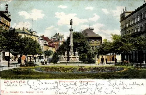 Ak Chemnitz in Sachsen, Fountain, Gebäude, Natur, s Stadtbild, 