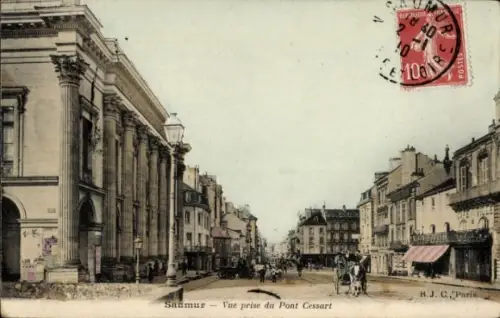 Ak Saumur Maine et Loire, Stadtansicht, Pont Cessart,  Architektur, nansicht