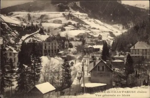 CPA Saint Pierre de Chartreuse Isère, vue générale en hiver