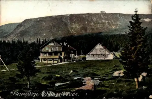 Ak Karpacz Krummhübel Riesengebirge Schlesien, Schlingelbaude, Schronisko na Starej Polanie
