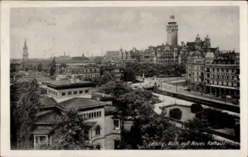 Ak Leipzig in Sachsen, Panorama, Neues Rathaus