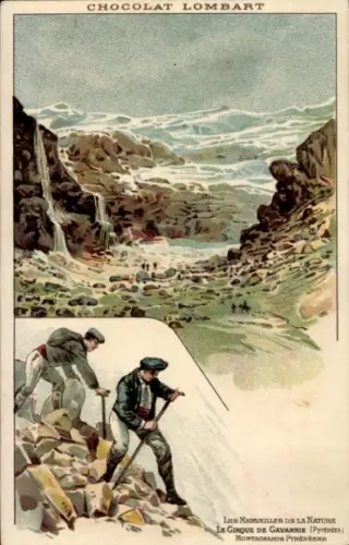 Litho Cirque de Gavarnie, Chocolat Lombart, Montagnards Pyreneens