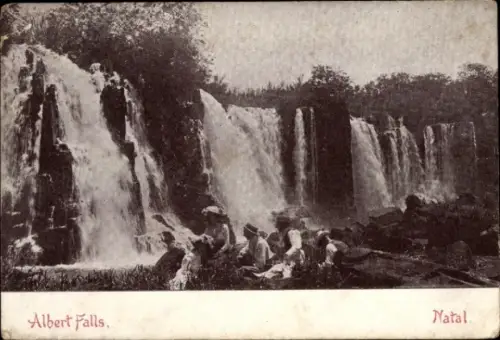 Ak Howick Natal Südafrika, Albert Falls, Wasserfälle, Menschen, Natur, Natal