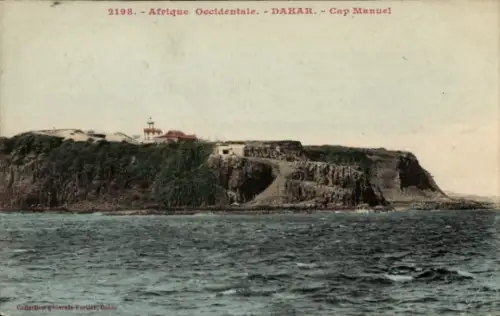 Ak Dakar Senegal,  Cap Manuel, Küstenlandschaft, Leuchtturm, 
