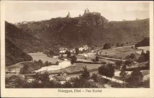 Ak Nideggen in der Eifel, Landschaftsaufnahme,  Eifel, Das Rurtal