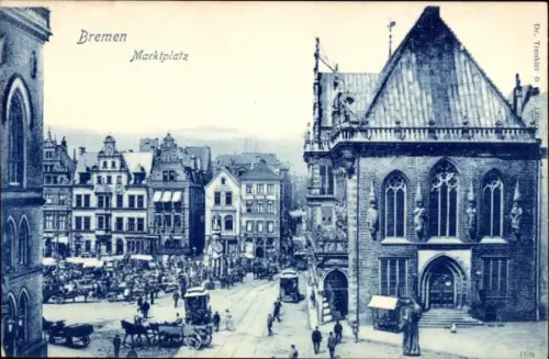 Ak Hansestadt Bremen, Marktplatz