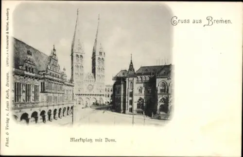 Ak Bremen, Marktplatz mit Dom