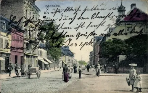 Ak Forbach in Lothringen, Nationalstraße mit Post