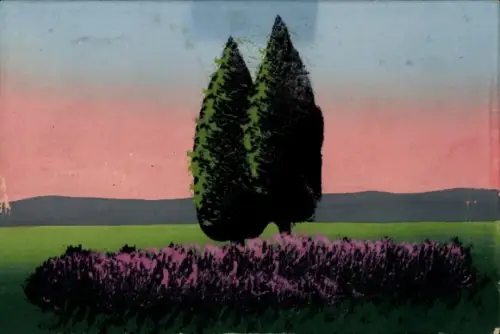 Handgemalt Ak Landschaft, Bäume