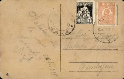 Handgemalt Ak Landschaft, Windmühle