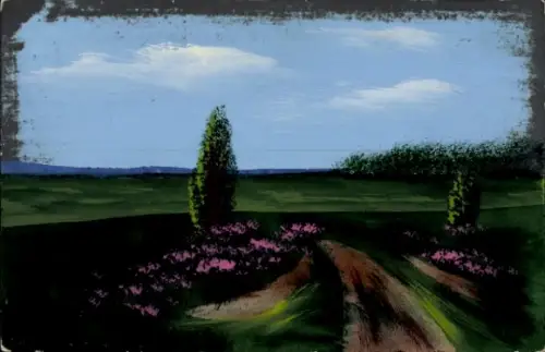 Handgemalt Ak Landschaft, Blumenblüte