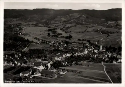 Ak Rudersberg in Württemberg, Luftaufnahme von  ländliche Landschaft, Häuser und Kirche