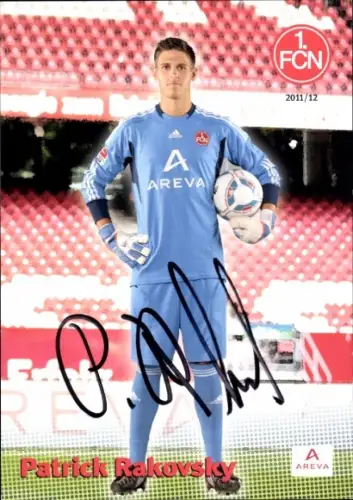 Autogrammkarte Fußballer Patrick Rakovsky, 1. FC Nürnberg, Autogramm