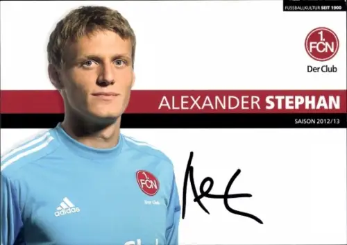 Autogrammkarte Fußballer Alexander Stephan, 1. FC Nürnberg, Autogramm