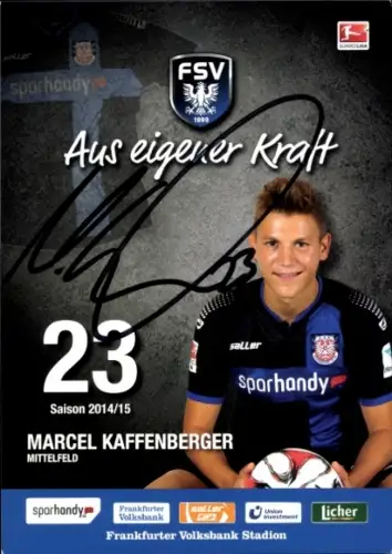 Autogrammkarte Fußballer Marcel Kaffenberger, FSV Frankfurt, Autogramm