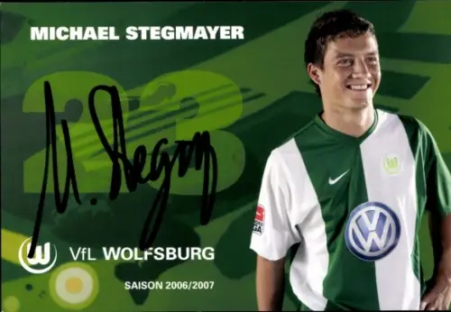Autogrammkarte Fußballer Michael Stegmayer, VfL Wolfsburg, Autogramm