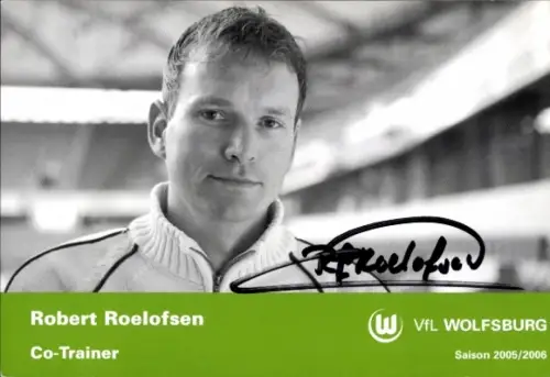 Autogrammkarte Co Trainer Robert Roelofsen, VfL Wolfsburg, Autogramm