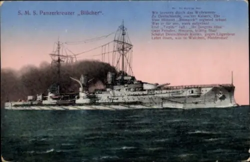 Ak Deutsches Kriegsschiff, S.M.S. Panzerkreuzer Blücher