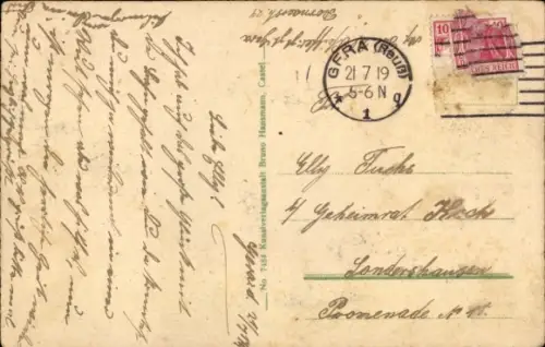 Ak Gera in Thüringen, Kaiser Wilhelm Denkmal, Höhere Töchterschule