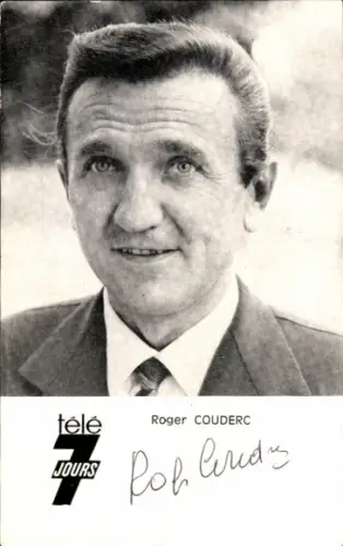 Autogrammkarte Journalist Roger Couderc, Autogramm