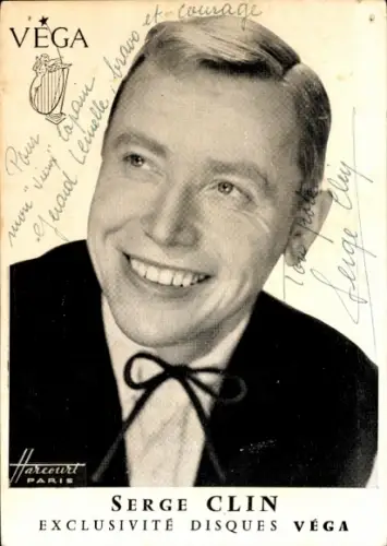 Ak Musiker Serge Clin, Autogramm