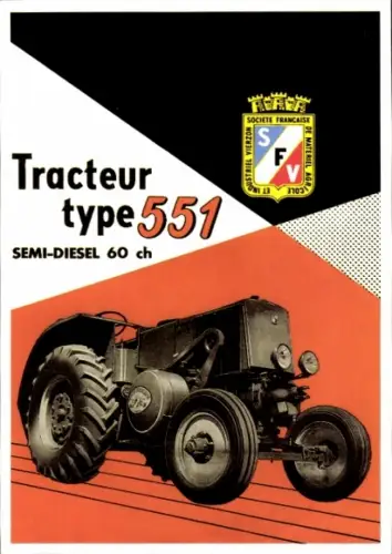 Ak Traktor Type 551, Landwirtschaft, SFV Wappen, Reklame