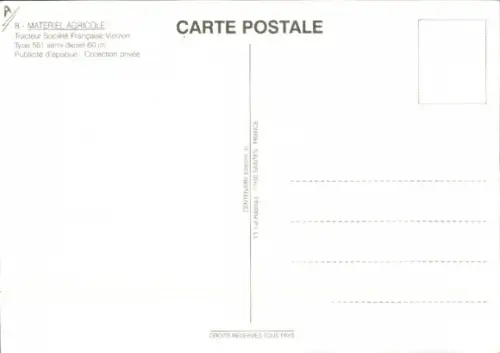 Ak Traktor Type 551, Landwirtschaft, SFV Wappen, Reklame