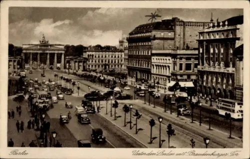 Ak Berlin Mitte, Alexanderplatz, Straße Unter den Linden, Brandenburger Tor