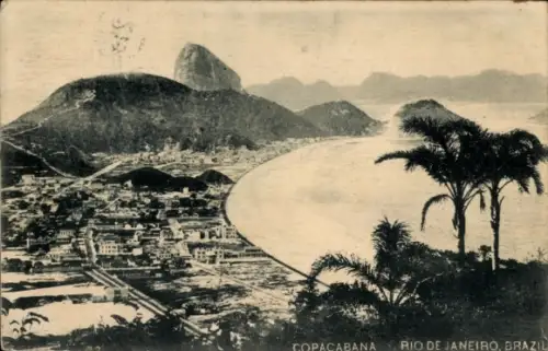 Ak Copacabana Rio de Janeiro Brasilien, Küstenansicht, Berge, Copacabana, Rio de Janeiro