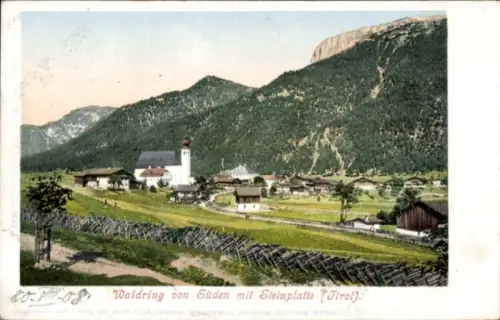 Ak Waidring in Tirol, Gesamtansicht, Steinplatte