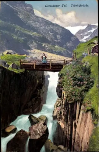 Ak Göschenen Goeschenen Kanton Uri, Tobelbrücke, Goeschener Tal