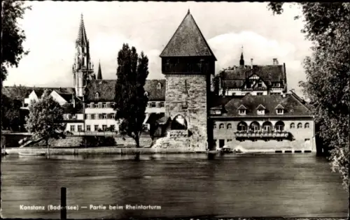Ak Konstanz am Bodensee, Rheintorturm
