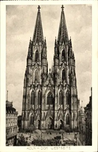 Ak Köln am Rhein, Kölner Dom, Westseite