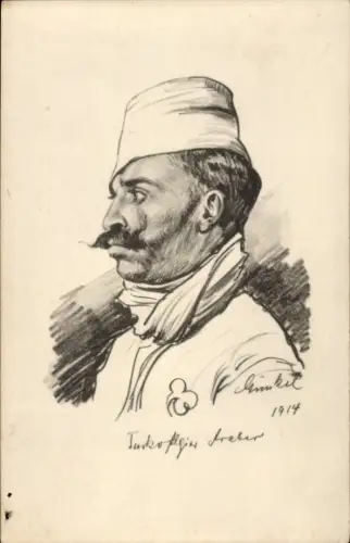 Künstler Ak Türke, Gemaltes Porträt