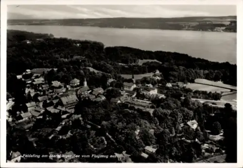 Ak Feldafing am Starnberger See Oberbayern, Luftaufnahme