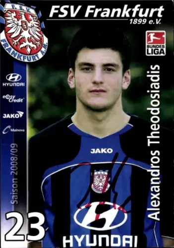 Autogrammkarte Fußballer Alexandros Theodosiadis, FSV Frankfurt, Autogramm