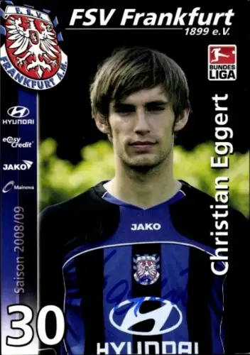Autogrammkarte Fußballer Christian Eggert, FSV Frankfurt, Autogramm