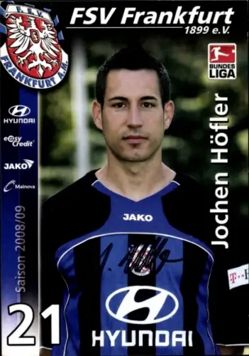 Autogrammkarte Fußballer Jochen Höfler, FSV Frankfurt, Autogramm