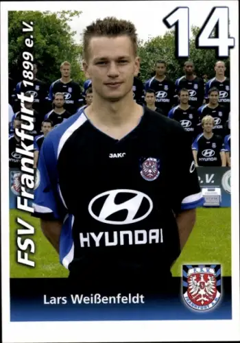 Autogrammkarte Fußballer Lars Weißenfeldt, FSV Frankfurt, Autogramm