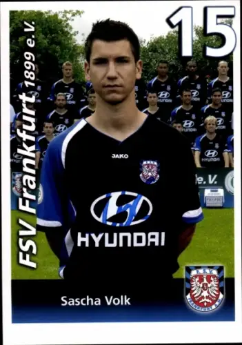Autogrammkarte Fußballer Sascha Volk, FSV Frankfurt, Autogramm