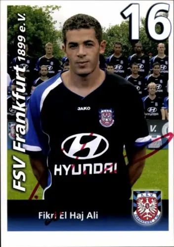 Autogrammkarte Fußballer Fikri El Haj Ali, FSV Frankfurt, Autogramm